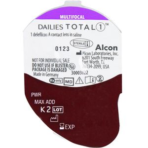 Produktbild für Kontaktlinsen Dailies-Total1 Multifocal, -1,00