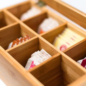 Produktbild für Teebox Relaxdays 10019145-408 für Teebeutel, braun, aus Bambus