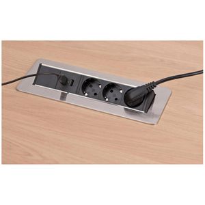 Produktbild für Einbausteckdose Brennenstuhl Indesk Power, 2m Kabel klappbar