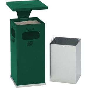 Produktbild für Aschenbecher VAR B32, 12154, moosgrün, Outdoor, mit Dach