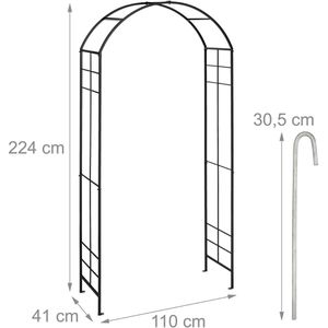 Produktbild für Rosenbogen Relaxdays 10041548, schwarz