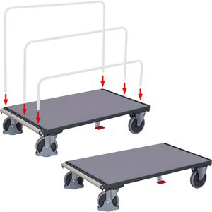 Produktbild für Plattenwagen VARIOfit sw-1284/AG, Gummireifen