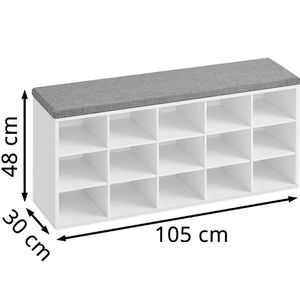 Produktbild für Schuhbank Vasagle LHS15WT, weiß, aus Holz