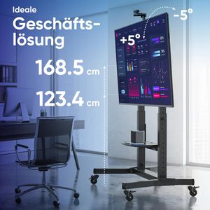 Produktbild für TV-Ständer Onkron TS1991-B, Ablage &amp; Rollen, schwarz, Metall
