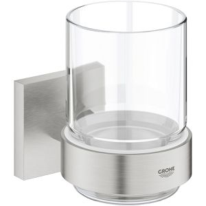 Zahnputzbecher GROHE Start Cube supersteel, 41097DC0, aus Glas