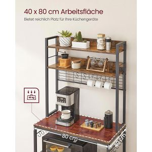 Produktbild für Küchenregal Vasagle KKS025B02EU, graubraun