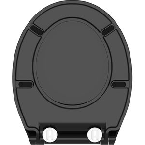 Produktbild für WC-Sitz Schütte Slim Black 82710, oval, aus Duroplast