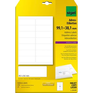 Produktbild für Adressetiketten Sigel LA 321, weiß