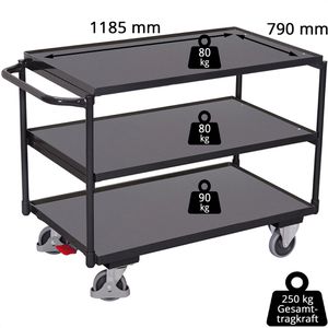 Produktbild für Tischwagen VARIOfit sw-800.661/AG, Metall &amp; Holz