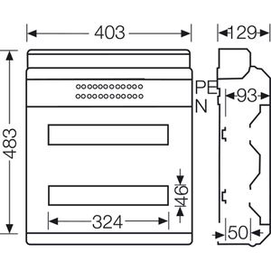Produktbild für Sicherungskasten Hensel KV 2536, IP54 für Feuchtraum