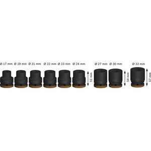 Produktbild für Steckschlüssel Bosch PRO Impact Socket, 9-teilig