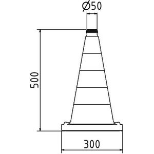 Produktbild für Leitkegel Schake 3L530RS2, Höhe 50cm