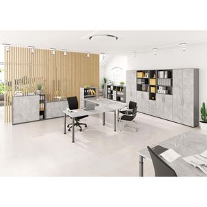 Produktbild für Schreibtisch Hammerbacher Y-Serie, lichtgrau / graphit