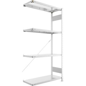 Anbauregal META-Regalbau 20094953, 4 Metallböden