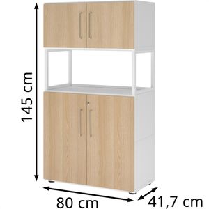 Produktbild für Kombischrank Hammerbacher FW48K5RG, eiche / weiß