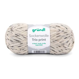 Produktbild für Häkelgarn Gründl 6229-03, Sockenwolle Trio print, beige mix