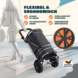 Produktbild für Einkaufstrolley Monzana 108231, schwarz, klappbar