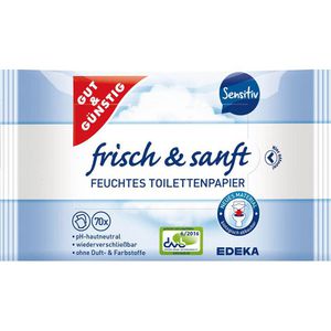 Produktbild für Feuchtes-Toilettenpapier Gut&amp;Günstig frisch &amp; sanft, Sensitiv