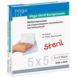 Produktbild für Mullkompressen Höga 04401859, aus Baumwolle, steril