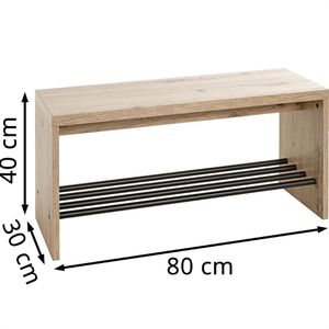 Produktbild für Schuhbank Haku-Möbel 37449, bergen-eiche, aus Holz