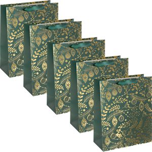 Produktbild für Geschenktüte Sigel GT118, Golden Ornaments on green