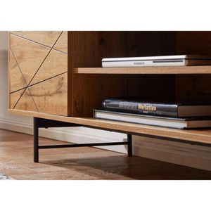 Produktbild für Lowboard Wohnling WL6.579, aus Massivholz, eiche
