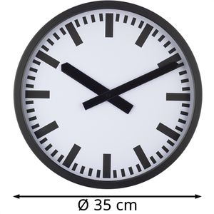 Produktbild für Wanduhr Eurotime 59540-05, Aluminium, analog, Funkuhr