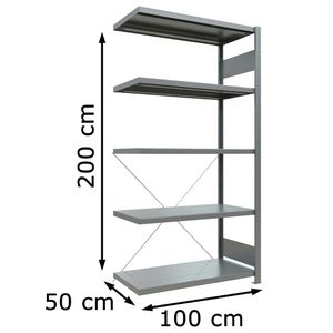 Produktbild für Anbauregal Schulte 12955, 5 Metallböden