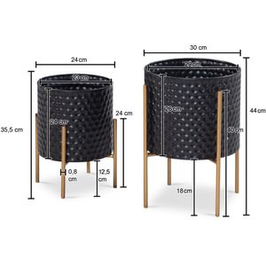 Produktbild für Blumenständer Wohnling WL6.752, schwarz / gold