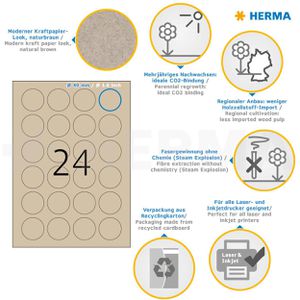 Produktbild für Universaletiketten Herma 10761, naturbraun