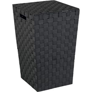 Produktbild für Wäschekorb Wenko Adria Square Schwarz, mit Deckel