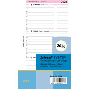 Kalendereinlagen Bind 2602, Medium, Jahr 2026