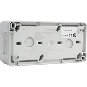 Produktbild für Steckdose Jung 8220-1 W, WG 800, IP44, Aufputz