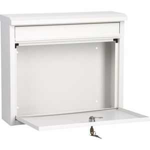 Produktbild für Briefkasten Böttcher-AG 60602, weiß, aus Stahl