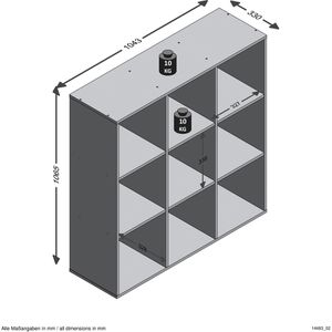 Produktbild für Bücherregal FMD-Möbel Mega 5, 248-005, eiche