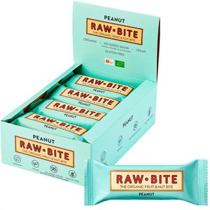 Raw-Bite Fruchtriegel Rohkost Riegel Peanut, BIO, ohne Zuckerzusatz, je 50 g, 12 Riegel