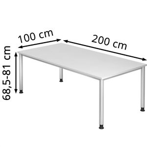 Produktbild für Schreibtisch Hammerbacher H-Serie, weiß / silber