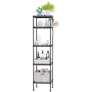 Produktbild für Badregal Vasagle LGR23BK, aus Metall, schwarz