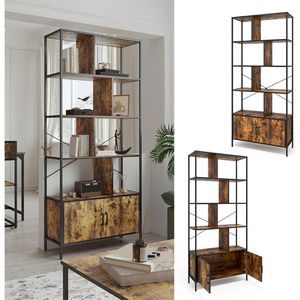 Produktbild für Bücherregal Vicco Fyrk, schwarz / dunkelbraun