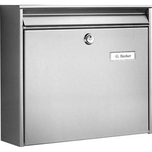 Briefkasten Burg-Wächter Borkum 3877 Ni, silber, aus Edelstahl
