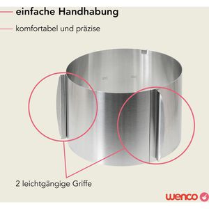 Produktbild für Tortenring wenco 555647, backofenfest, aus Edelstahl