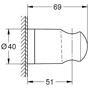 Produktbild für Duschkopfhalterung GROHE Vitalio Universal 27958001, verchromt
