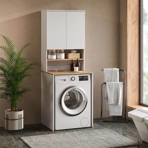 Produktbild für Waschmaschinenschrank Vicco Viktor, weiß / artisan eiche