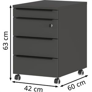 Produktbild für Rollcontainer Germania Mailand 4376-547, aus Holz, graphit