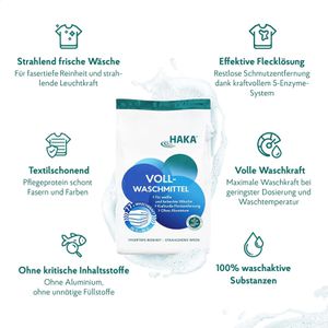 Produktbild für Waschmittel HAKA Vollwaschmittel, ohne Aluminium