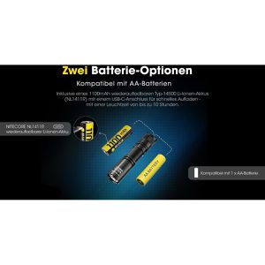 Produktbild für Taschenlampe Nitecore MT1A Pro, LED, aufladbar