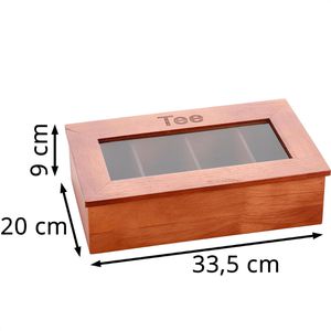 Produktbild für Teebox APS 11574, für Teebeutel, dunkelbraun, aus Holz