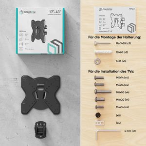 Produktbild für TV-Wandhalterung Onkron NP23-B, bis 35 kg