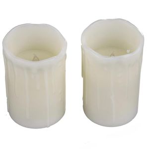 Produktbild für LED-Kerze lights4fun Echtwachs creme