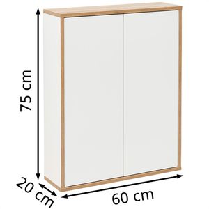 Produktbild für Bad-Hängeschrank Fackelmann Finn, 84623, matt weiß / eiche